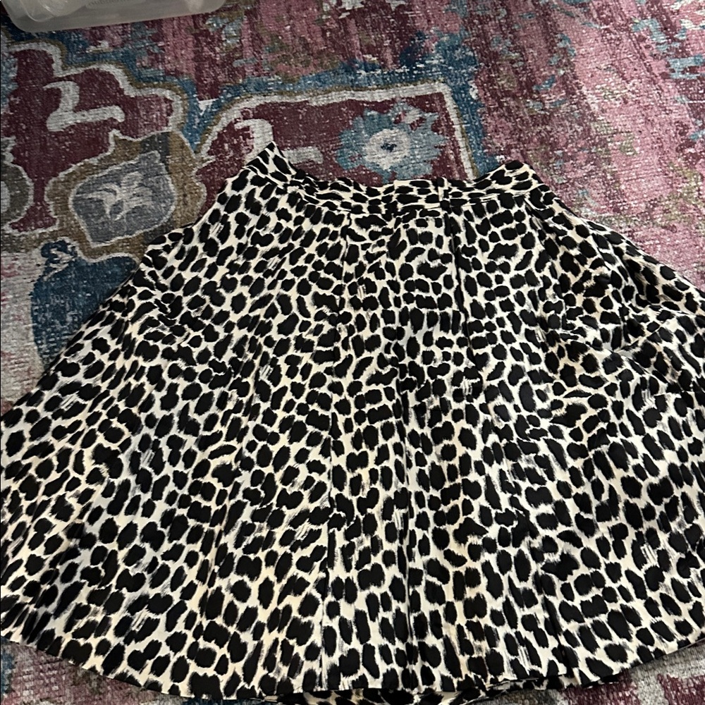 Kate Spade Black and Cream Patterned Skirt Size 10